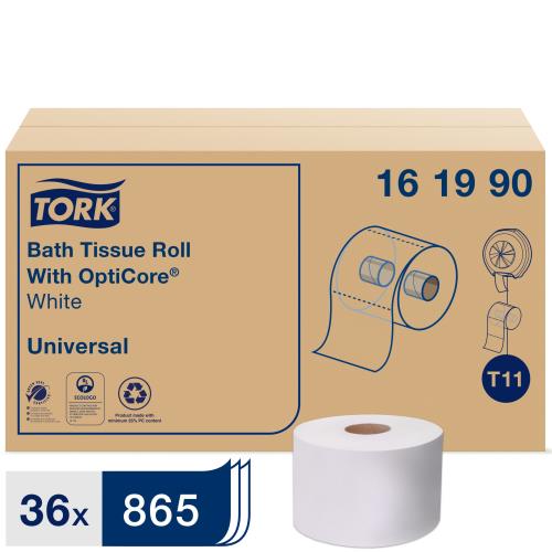 Tork® Universal Bath Tissue Roll with OptiCore® - 2 Ply