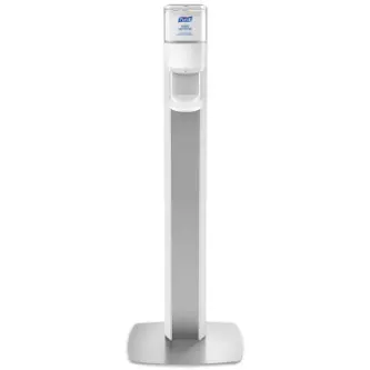 7308-DS-SLV PURELL® MESSENGER™ ES8 Silver Panel Floor Stand with Dispenser